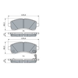 Jeu de plaquettes de frein BOSCH 0986494754 pour MAZDA 2 OE D6Y13328ZA
