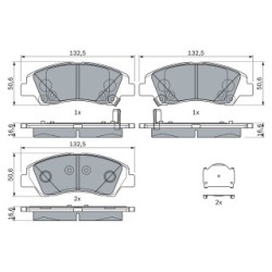 Brake Pad Set BOSCH 0986494760 OE Ref 58101B4A00 BOSCH