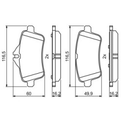 Jeu de plaquettes de frein BOSCH 0986494771 pour MERCEDES OE A0064203520 BOSCH