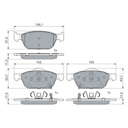 Jeu de plaquettes de frein BOSCH 0986494785 pour HONDA CIVIC OE 45022-TGN-G00 BOSCH