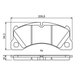 Jeu de plaquettes de frein BOSCH 0986494787 pour PORSCHE CAYENNE, MACAN, PANAMERA BOSCH