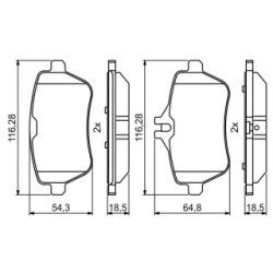 Jeu de plaquettes de frein BOSCH 0986494790 pour MERCEDES CLA, CLASSE S, SL OE A0074203420 BOSCH