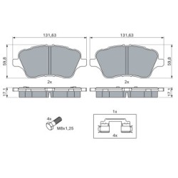 Brake Pad Set BOSCH 0986494792 OE Ref AY112K021BB