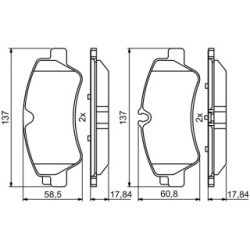 Brake Pad Set BOSCH 0986494796 OE Ref BK212M008AA