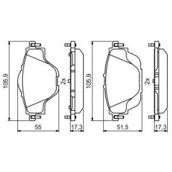 Jeu de plaquettes de frein BOSCH 0986494805 pour CITROËN, DS, GEELY, VAUXHALL, PEUGEOT BOSCH