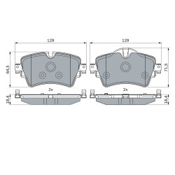 Jeu de plaquettes de frein BOSCH 0986494809 OE 34116860017