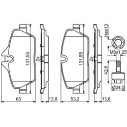 Jeu de plaquettes de frein BOSCH 0986494813 pour BMW i3 OE 34106884267 BOSCH