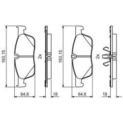Jeu de plaquettes de frein BOSCH 0986494818 pour LAND ROVER DISCOVERY, RANGE ROVER BOSCH