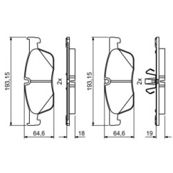Brake Pad Set BOSCH 0986494831 OE Ref T2H53853