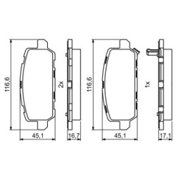 Jeu de plaquettes de frein BOSCH 0986494838 pour HONDA OE 43022-TGH-A01 BOSCH