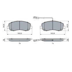 Jeu de plaquettes de frein BOSCH 0986494894 pour VAUXHALL MOVANO OE 410604386R BOSCH