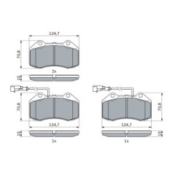 Brake Pad Set BOSCH 0986494903 OE Ref 77365672