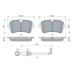 Brake Pad Set BOSCH 0986494916 OE Ref 4G0 698 451 B BOSCH
