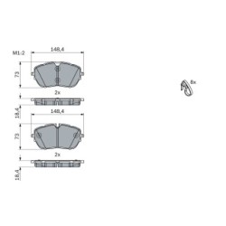 Brake Pad Set BOSCH 0986494946 OE Ref 16 478 596 80