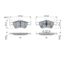 Brake Pad Set BOSCH 0986494960 OE Ref 4780654