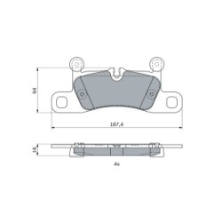 Brake Pad Set BOSCH 0986494977 OE Ref 9Y0698451J BOSCH