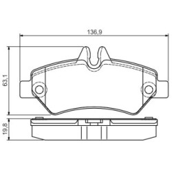 Jeu de plaquettes de frein BOSCH 0986495100 pour MERCEDES, VW SPRINTER, CRAFTER BOSCH