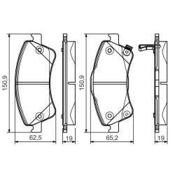 Jeu de plaquettes de frein BOSCH 0986495106 pour TOYOTA OE 0446502190