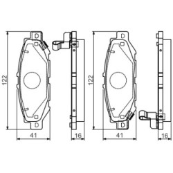 Brake Pad Set BOSCH 0986495122 OE Ref 04466 30050