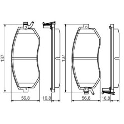 Brake Pad Set BOSCH 0986495125 OE Ref 26296 SC011