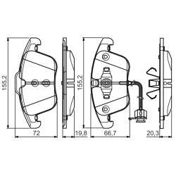 Plaquettes de frein BOSCH 0986495129 pour AUDI A4, A5 OE 8K0698151A