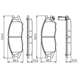 Jeu de plaquettes de frein BOSCH 0986495146 pour NISSAN ALMERA, BLUEBIRD, SUNNY BOSCH