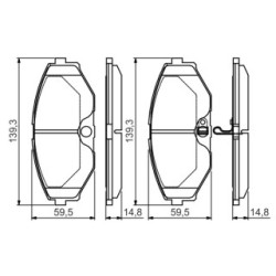 Brake Pad Set BOSCH 0986495147 OE Ref D1060 3Y690