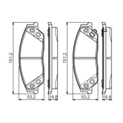 Jeu de plaquettes de frein BOSCH 0986495149 pour TOYOTA AURION, CAMRY OE 0446506090