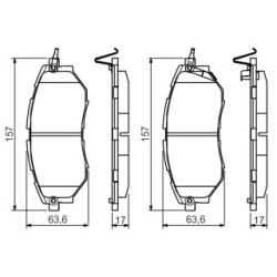 Brake Pad Set BOSCH 0986495156 OE Ref 26296 AG030