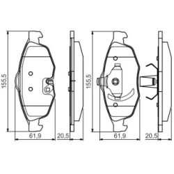 Brake Pad Set BOSCH 0986495161 OE Ref 05018 945AA