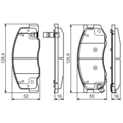 Brake Pad Set BOSCH 0986495166 OE Ref 04465 28340 000