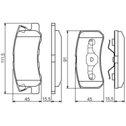 Jeu de plaquettes de frein BOSCH 0986495172 pour CHRYSLER, JEEP OE 68020256AA BOSCH
