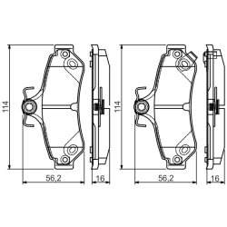 Jeu de plaquettes de frein BOSCH 0986495173 pour TOYOTA AURION, CAMRY OE 0446606080 BOSCH