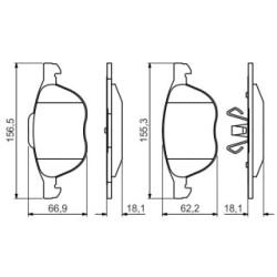 Brake Pad Set BOSCH 0986495215 OE Ref BV612001B3A
