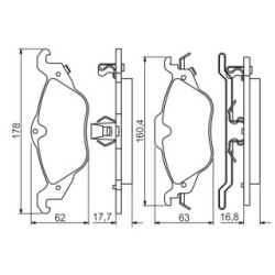 Brake Pad Set BOSCH 0986495223 OE Ref 1605034