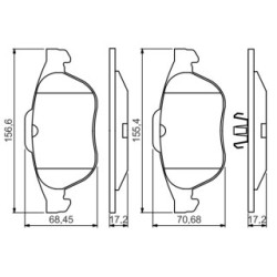 Brake Pad Set BOSCH 0986495264 OE Ref 41 06 076 13R