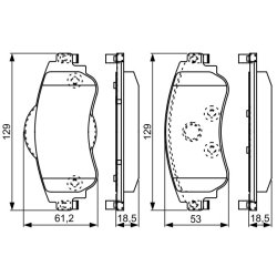Jeu de plaquettes de frein BOSCH 0986495304 OE 4254A9