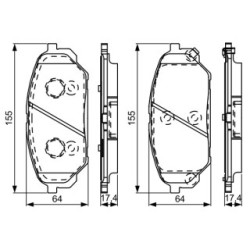 Brake Pad Set BOSCH 0986495310 OE Ref 58101 3JA50