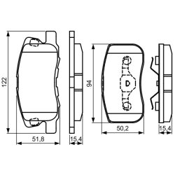 Jeu de plaquettes de frein BOSCH 0986495313 pour MITSUBISHI COLT OE MN116151 BOSCH