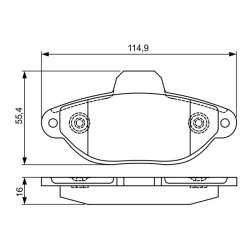 Jeu de plaquettes de frein BOSCH 0986495338 OE 77365816