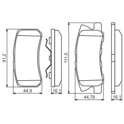 Jeu de plaquettes de frein BOSCH 0986495357 pour DODGE, LANCIA, MITSUBISHI BOSCH