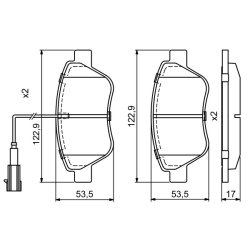 Jeu de plaquettes de frein BOSCH 0986495378 OE 1618111580 BOSCH