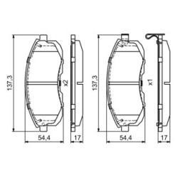 Brake Pad Set BOSCH 0986495379 OE Ref AY040 NS054