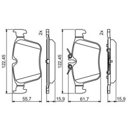 Jeu de plaquettes de frein BOSCH 0986495394 pour MERCEDES CLASSE C OE A0004203602 BOSCH