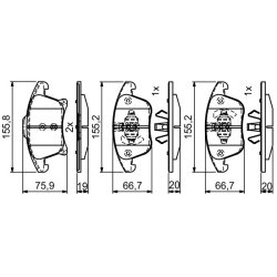 Jeu de plaquettes de frein BOSCH 0986495407 OE DG9C2001AB BOSCH
