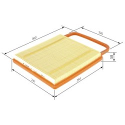 Filtre à air BOSCH 1457433574 pour SKODA, VW FABIA, POLO OE 030129620 BOSCH