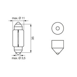 Ampoule de plaque d'immatriculation BOSCH 1987302211 pour ABARTH, ALFA ROMEO et plus encore... BOSCH