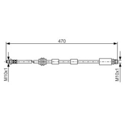 Flexible de frein BOSCH 1987476882 pour FORD, JAGUAR MONDEO, X-TYPE OE 1S712078AE BOSCH