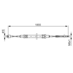Handbrake Cable BOSCH 1987477074 OE Ref 34 41 1 154 244