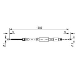 Câble de frein à main BOSCH 1987477079 pour CITROËN, PEUGEOT ZX, 306 OE 4745F8 BOSCH